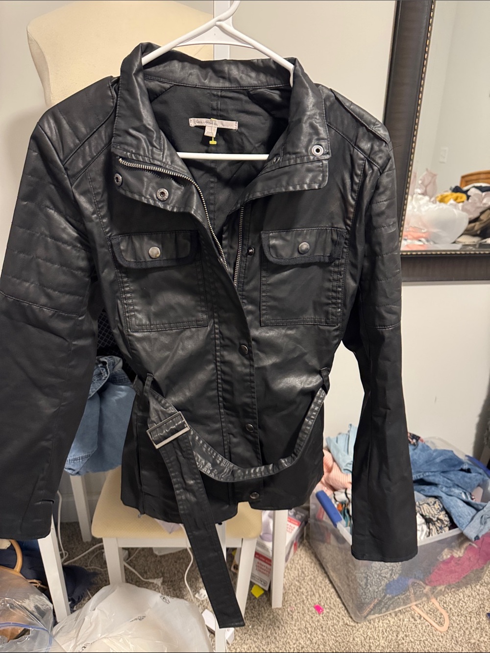 GAP Black Utility Jacket with Belted Waist